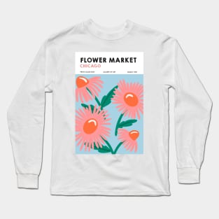 Chicago Flower Market Print Long Sleeve T-Shirt